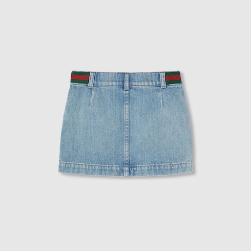 Minijupe pour enfant en denim avec bande Web