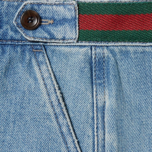 Minijupe pour enfant en denim avec bande Web