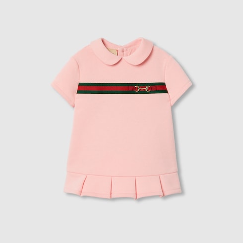 Vestido de bebé de algodón con tribanda Web