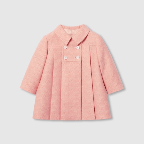 Cappotto neonato in flanella di lana GG