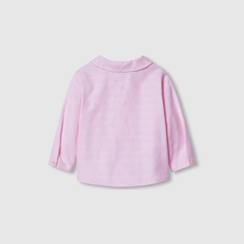 Camicia neonato in cotone Oxford con motivo GG