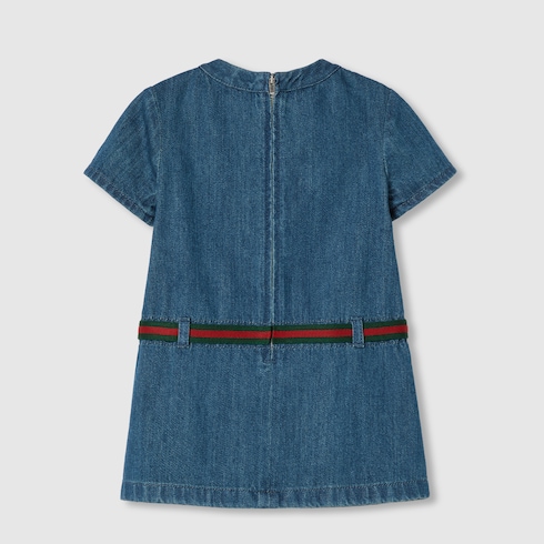 Kinderkleid aus Denim mit Web
