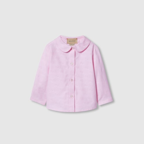 Camicia neonato in cotone Oxford con motivo GG