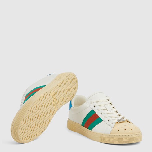 Men s Gucci Ace sneaker with Web in white leather GUCCI ZA