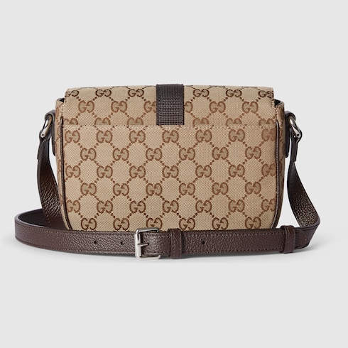 Sac GG a bandouliere format mini en toile GG beige et ebene GUCCI BE
