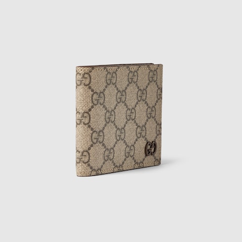 Cartera con dos pliegues e interior marron en Supreme beige y ebano GUCCI ES