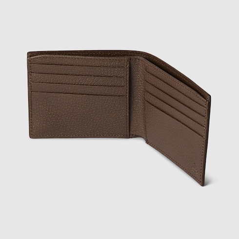 Portafoglio bi-fold GG con interno marrone 