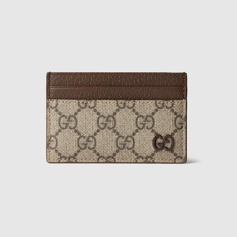 Bi-color GG card case in Beige GG Canvas | GUCCI® SI Bi-color GG card case in Beige GG Canvas | GUCCI® SI