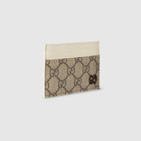 Bi color GG card case in beige and ebony Supreme GUCCI AE