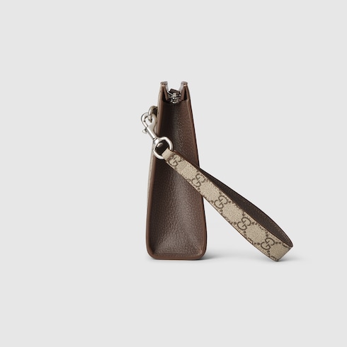 Cartera de mano con ribete marrón pequeña