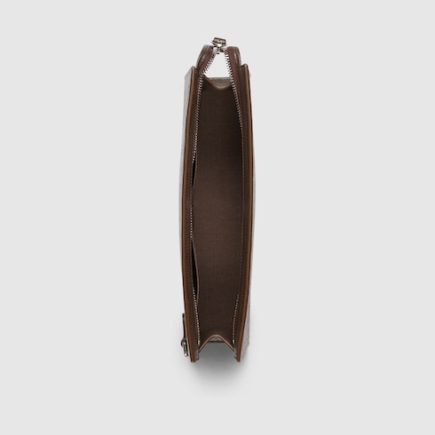 Kleine Pouch mit braunem Besatz