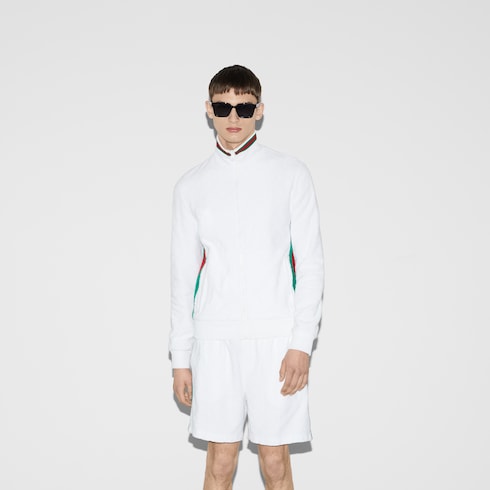 GG terry cloth zip jacket with Web Detail 3