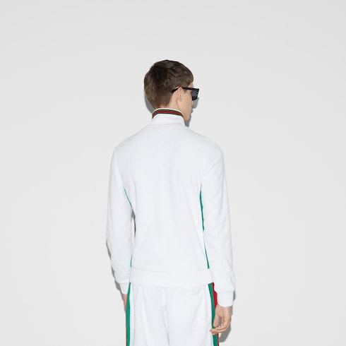 GG terry cloth zip jacket with Web Detail 4