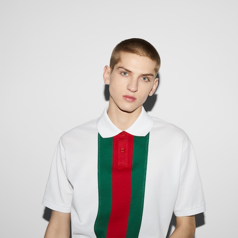 Polo en coton avec bande Web
