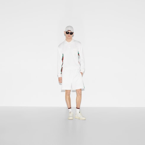 饰织带嵌花短裤