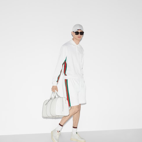 饰织带嵌花短裤