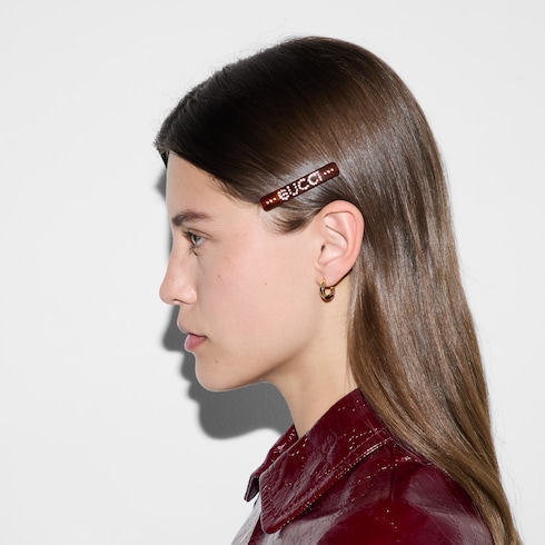 Haarspange mit „GUCCI“ und Kristallen