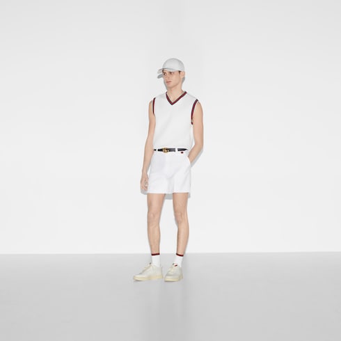 Cotton knit vest with Web
