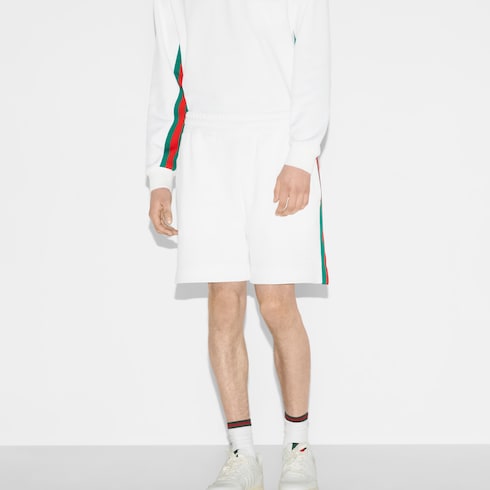 饰织带嵌花短裤