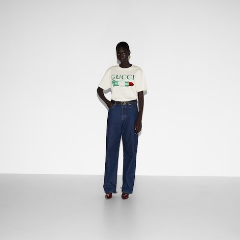 Gucci lipstick print print cotton T-shirt