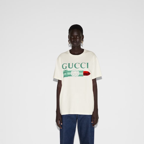 Gucci lipstick print print cotton T-shirt