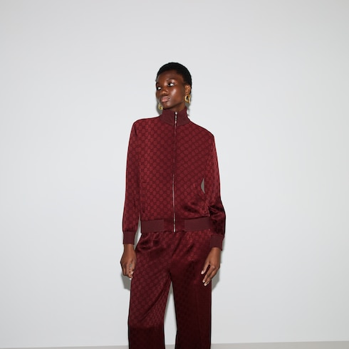 Chaqueta con zipper de jacquard con GG