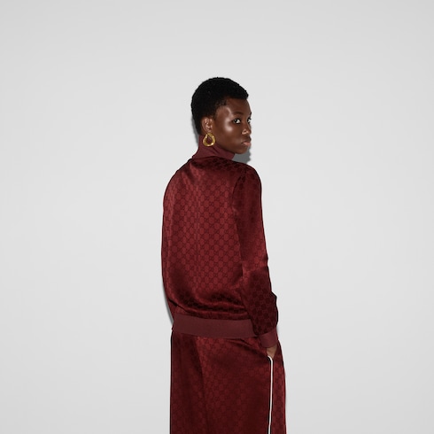 Chaqueta con zipper de jacquard con GG