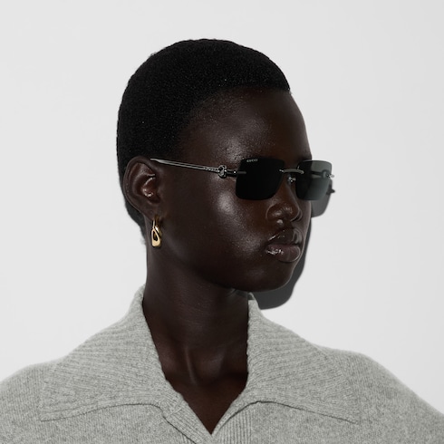Rectangular frame sunglasses