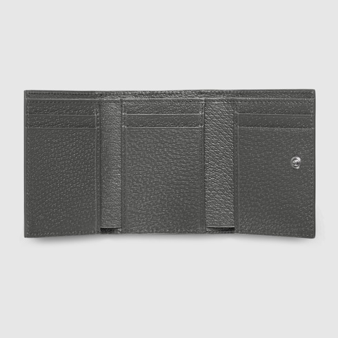 GUCCI GGキャンバス 三つ折り財布 GG ディテール付き GG 三つ折りウォレット ・ブラック GG