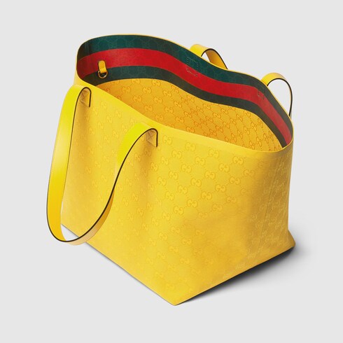 Gucci Totissima medium tote bag in yellow GG canvas GUCCI AE