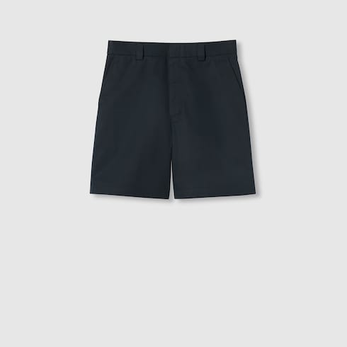 Short de sarga de algodón doble con tribanda Web