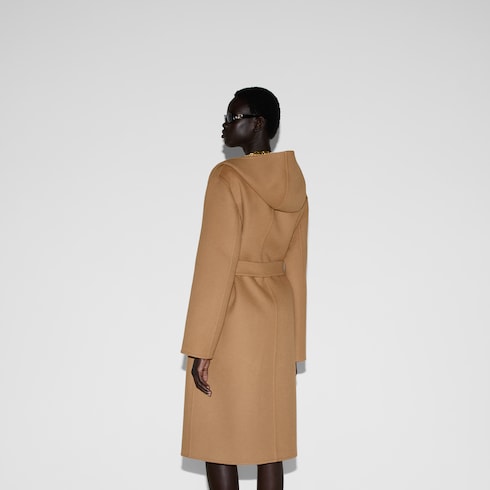 Reversible GG silk wool blend coat