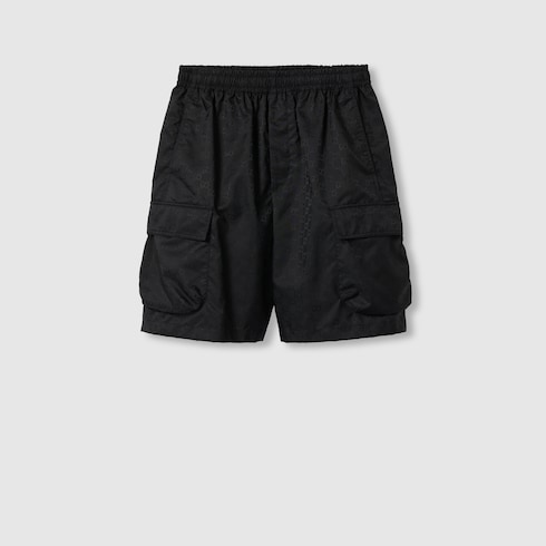 Lightweight GG nylon jacquard short in Black Ready to wear GUCCI SI