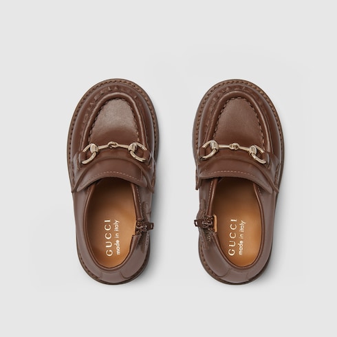 Bottines en cuir à détail Mors pour tout-petit