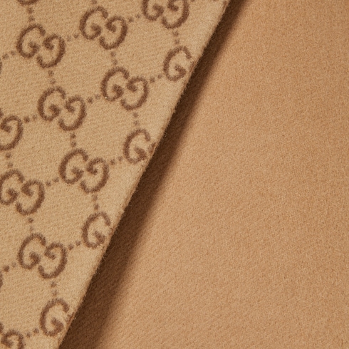Reversible GG silk wool blend coat