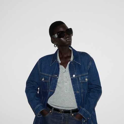 Rectangular frame sunglasses