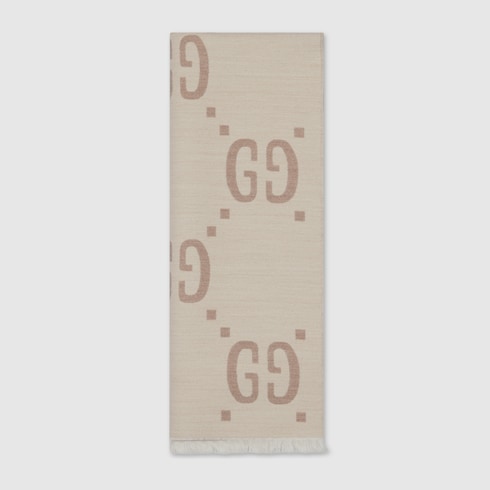 Écharpe en jacquard de laine et soie GG