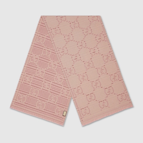 Sciarpa in lana GG jacquard a quadri