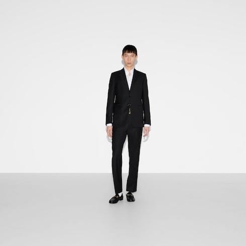 Traje de lana de corte recto