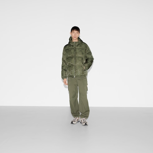 Veste garnie de duvet en toile GG jumbo
