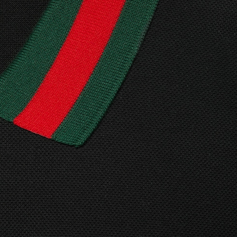Poloshirt aus Baumwoll-Piqué mit Web am Kragen
