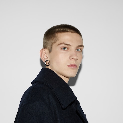 Single earring with G motif in palladium metal GUCCI Australia