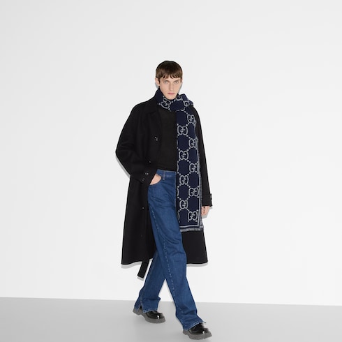 Check GG wool scarf