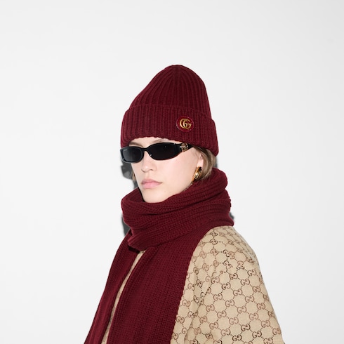 Cappello in lana cashmere con Doppia G