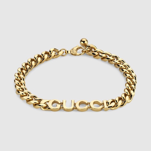 Kettenarmband mit Gucci Schriftzug