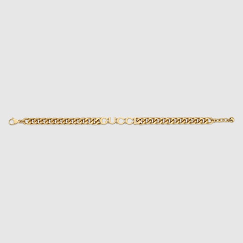 Pulsera de cadena con inscripción Gucci