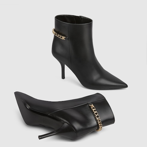 Stivaletto donna Gucci Signoria in pelle nera GUCCI Italia