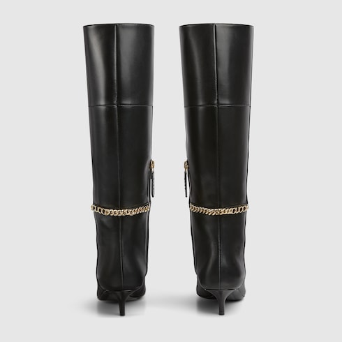 Stivale donna Gucci Signoria in pelle nera GUCCI Italia