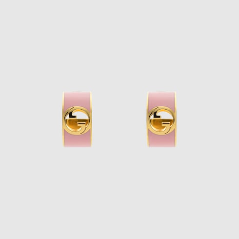 Gucci Blondie enamel hoop earrings