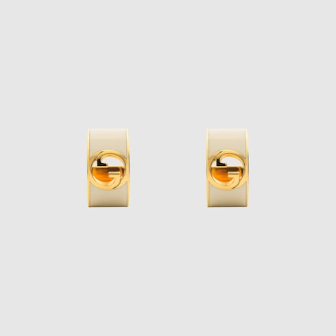 Gucci Blondie enamel hoop earrings